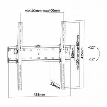 Support mural inclinable Aisens WT55T de AISENS en oferta | Supports TV | Portes grátis