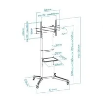 Soporte de Pie Inclinable con Ruedas Tooq FS1170M de TOOQ en oferta | Soportes TV | Portes grátis