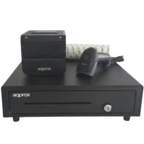 Pack para TPV Approx appPOSPACK4180-2D/ Cajón Portamonedas + Impresora Térmica de Tickets + Lector de Códigos + Rollos Térmicos de APPROX en oferta | Cajón monedero | Portes grátis