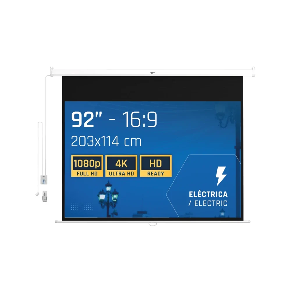 Pantalla eléctrica Iggual 92"  de IGGUAL en oferta | Pantallas | Portes grátis