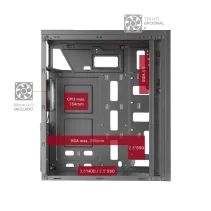 MARS GAMING Semitorre MC100 FRGB USB 3.0 Preto ICACSM0689MARS GAMING