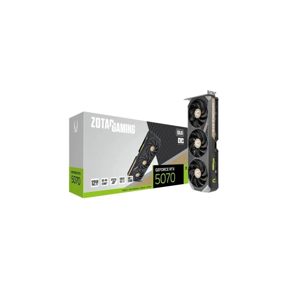 Placa de vídeo Zotac Gaming GeForce RTX 5070 Solid OC 12GB GDDR7