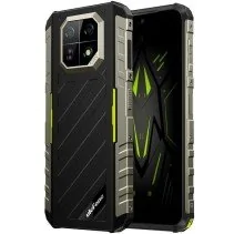 Smartphone robusto Ulefone Armor 22, 8 GB de RAM, 128 GB de armazenamento, tela de 6,58", preto e verde.