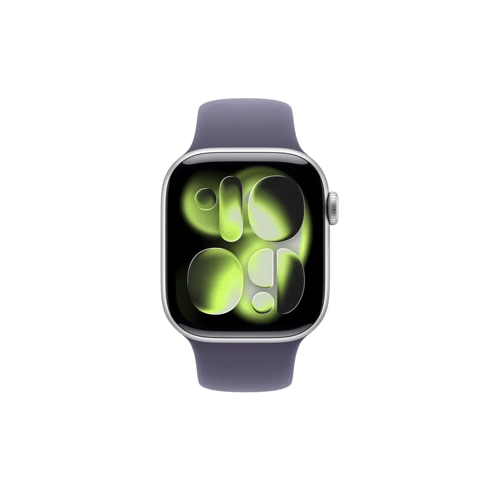 Apple Watch Series 11 GPS 42mm Prateado com Pulseira Esportiva Lilás Neblina M e G