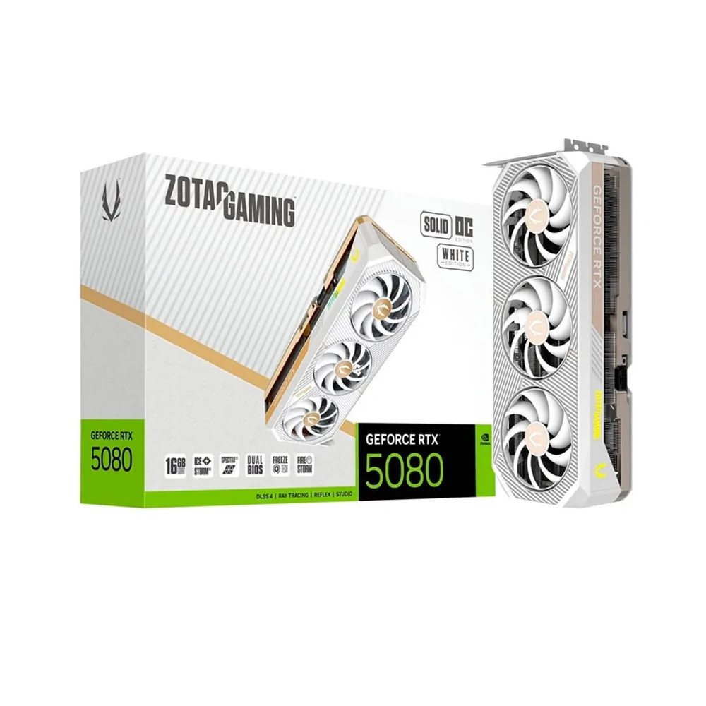 Tarjeta Gráfica Zotac Gaming GeForce RTX 5080 Solid OC White de ZOTAC en oferta | Tarjetas Graficas | Portes grátis