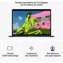 Apple MacBook Air 15,3' M5 CPU de 10 núcleos 16GB 1TB SSD GPU de 10 núcleos Medianoche.