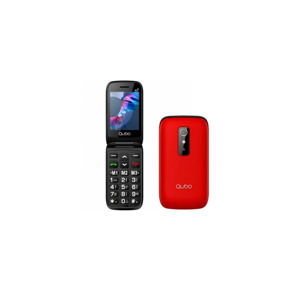 Qubo P-220RD 4G Mobile Phone for Seniors in Red