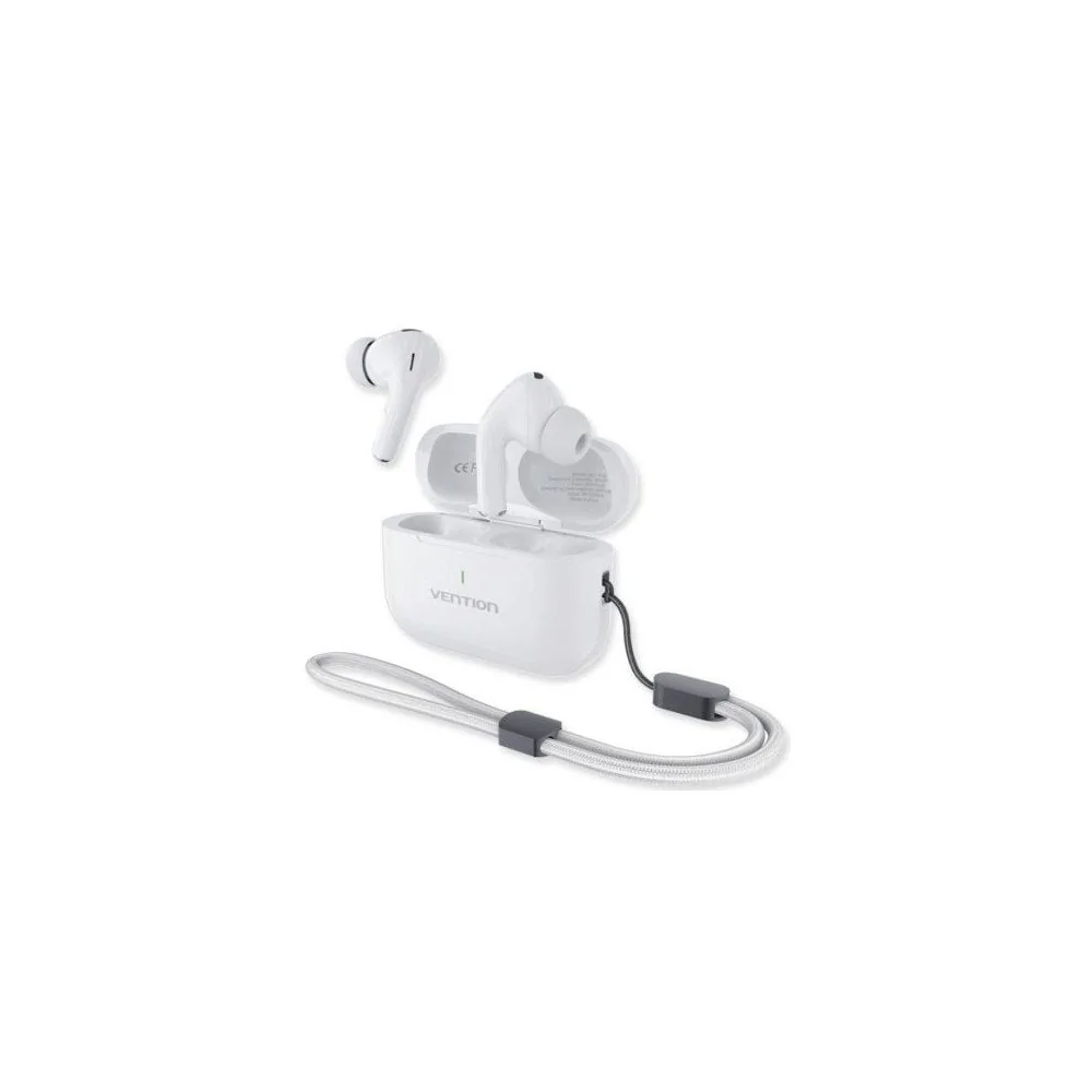 Fones de ouvido Bluetooth Vention Echo Lite E11 Plus com estojo de carregamento. Autonomia de 6 horas. Brancos.