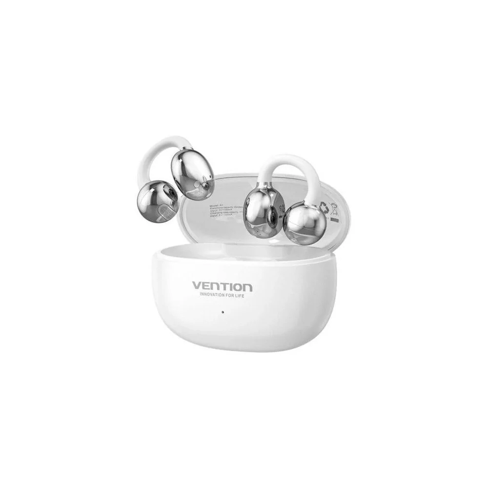 Bluetooth Headphones Vention Echo Clip A11 Pro with Charging Case 6h Autonomy White