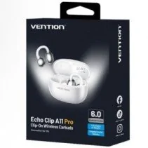 Fones de ouvido Bluetooth Vention Echo Clip A11 Pro com estojo de carregamento Autonomia de 6h Brancos