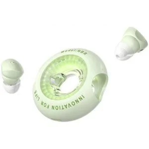 Bluetooth headphones Vention NBRG0 with charging case, 6-hour battery life, Green.