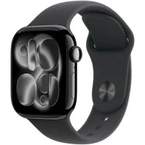 Apple Watch Series 11 GPS + Cellular de 42mm em Preto Carvão com Pulseira Esportiva Preta (SM)