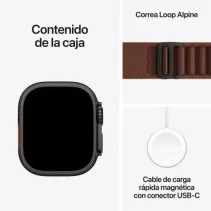Apple Watch Ultra 4 GPS 49mm Caixa de Titânio Preto Bracelete Loop Alpine Burdeos.
