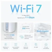 Sistema WiFi Mesh TP-LINK DECO BE65(3-PACK) WiFi 7 9214 Mbps Pack 3