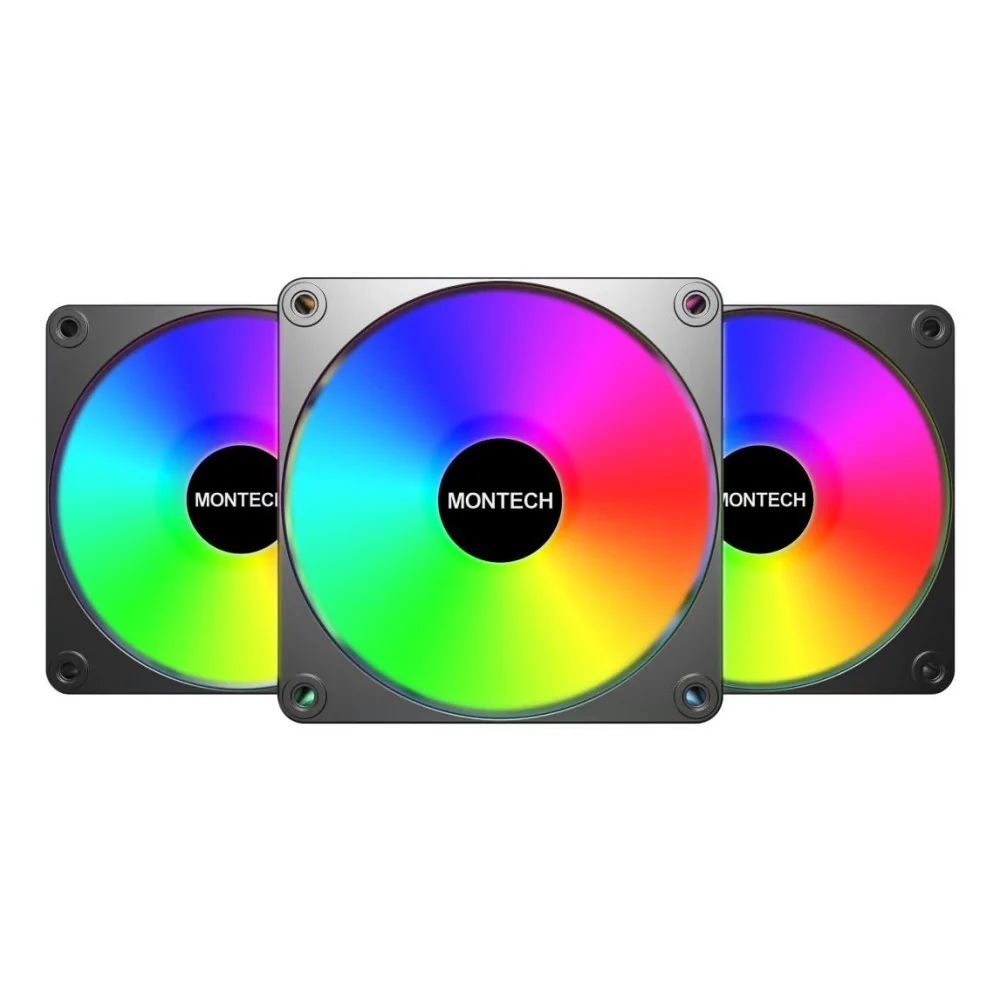 MONTECH Ventilador de caja 120 mm GF120 V2 ARGB PWM 3 en 1 B de MONTECH en oferta | Ventiladores PC | Portes grátis