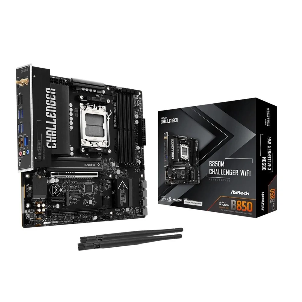 Asrock Placa base AMD B850 Socket AM5 micro ATX B850M CHALLENGER WIFI de ASROCK en oferta | Placas Base | Portes grátis