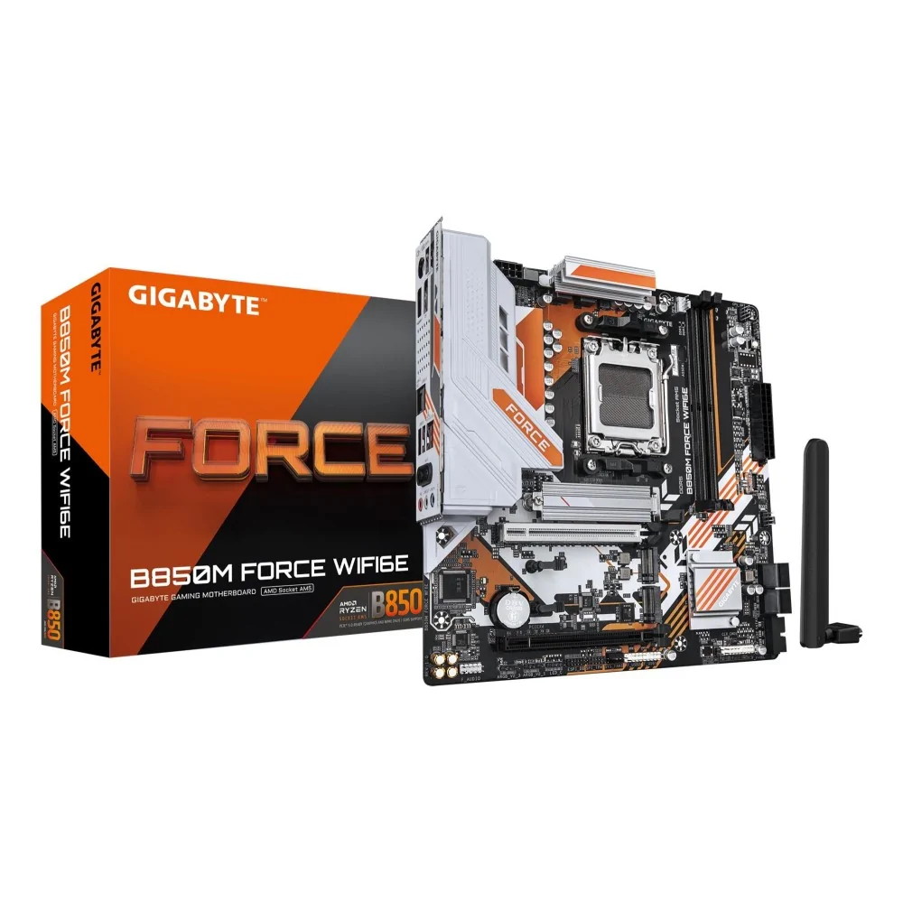 Gigabyte Placa base AMD B850 Socket AM5 micro ATX B850M FORCE WF6E 1.2 de GIGABYTE en oferta | Cartes mères | Portes grátis
