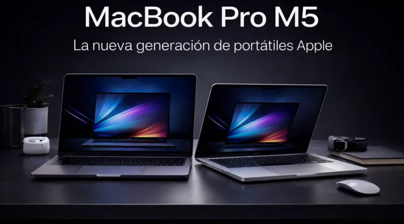 MacBook Pro M5 de Apple orientado a rendimiento profesional, edición de vídeo y productividad avanzada