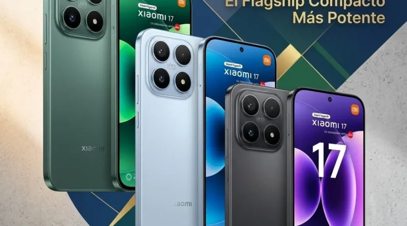 Xiaomi 17 12GB 512GB 5G en colores negro, verde y azul con diseño premium y pantalla AMOLED